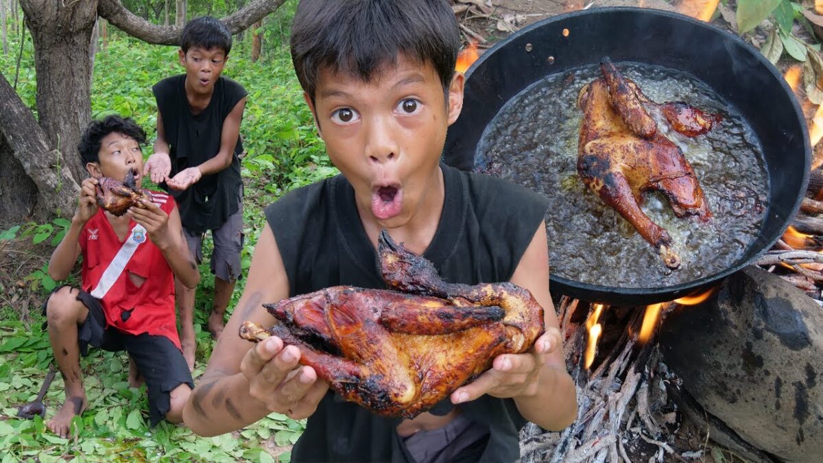 Primitive Technology – Eating Delicious In Jungle – Cooking  Special Chicken #138