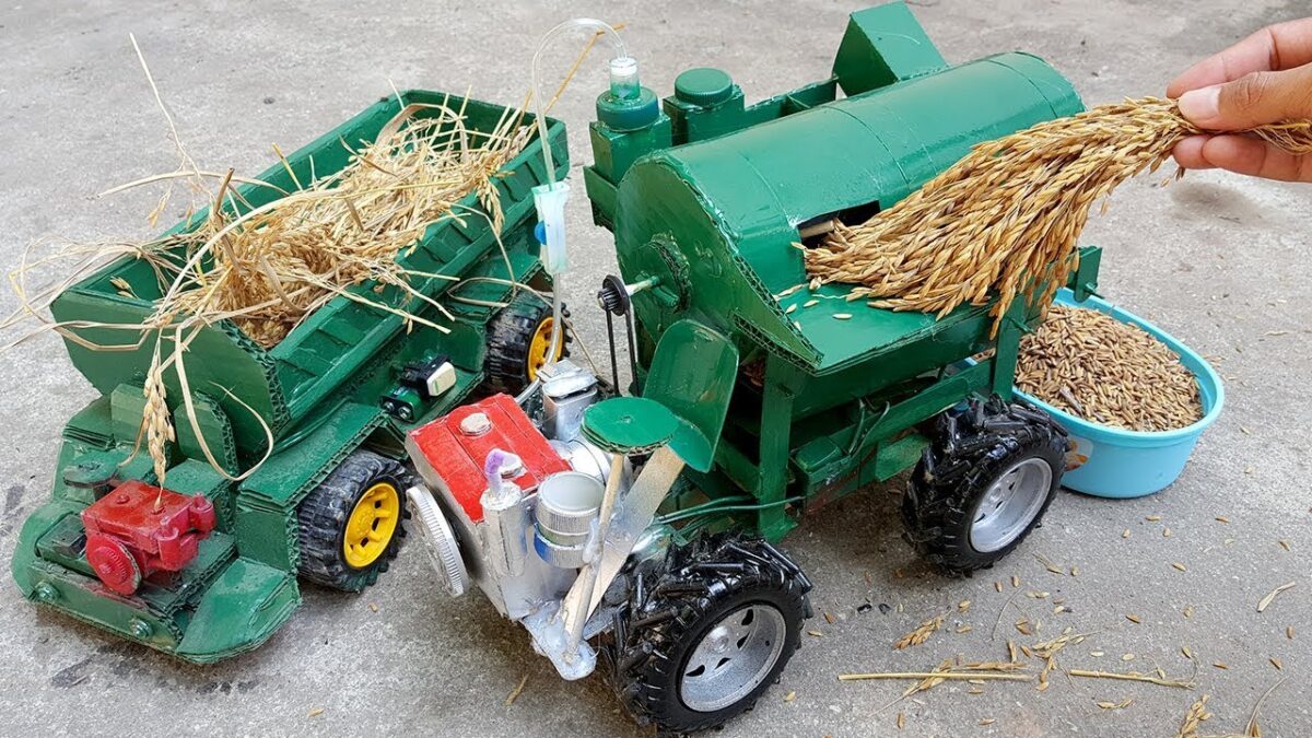 How to make Project Old Rice Thresher Machine Technology Model Update Version  – Beautiful Designing