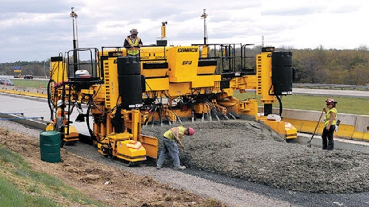 This beast road construction machine is INCREDIBLE. Amazing concrete paving equipment technology