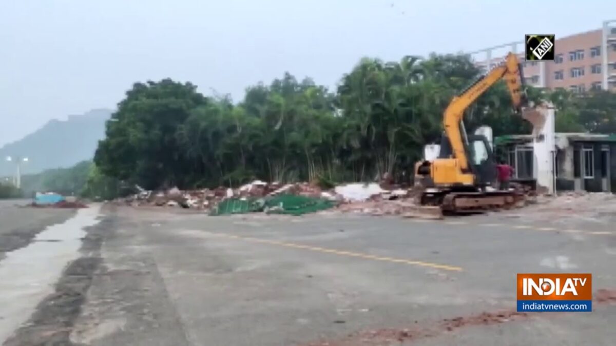 Compound walls of Gandhi Institute of Technology and Management demolished in Visakhapatnam