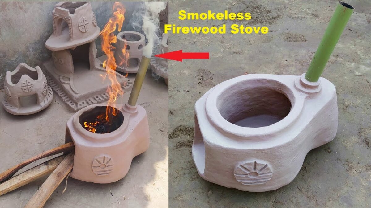 Smokeless FireWood Stove|clay stove|Primitive Skills|Primitive Technology|mitti ka chulha|mud stove