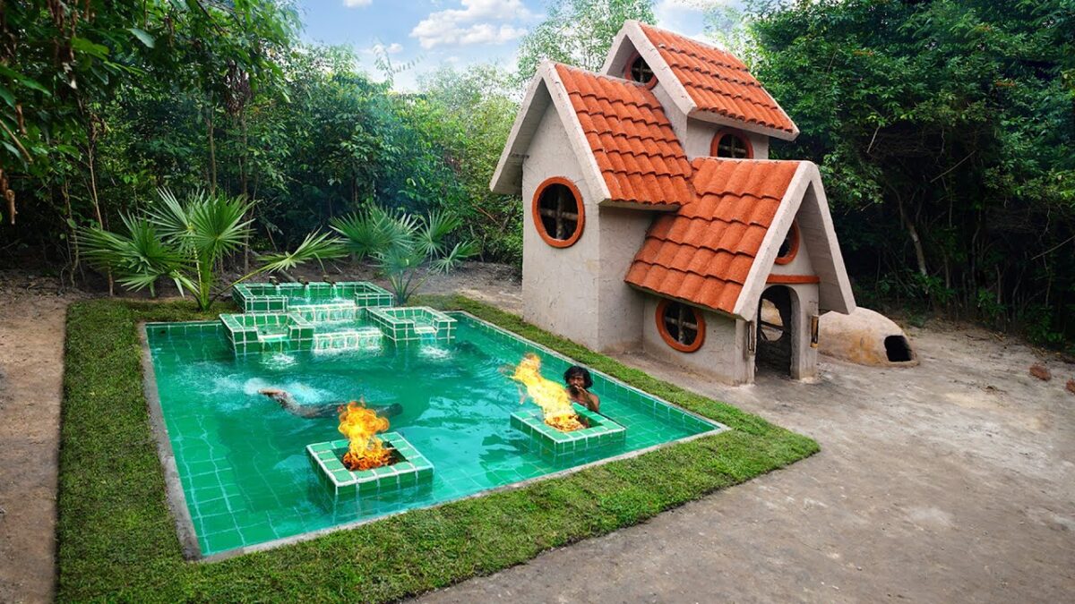 Build Technologically Modern Forest Swimming Pool By Primitive Technology