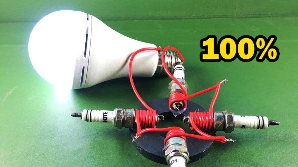 New Technology Making Free Energy Self Running Using By Spark Plug With Magnet  100%