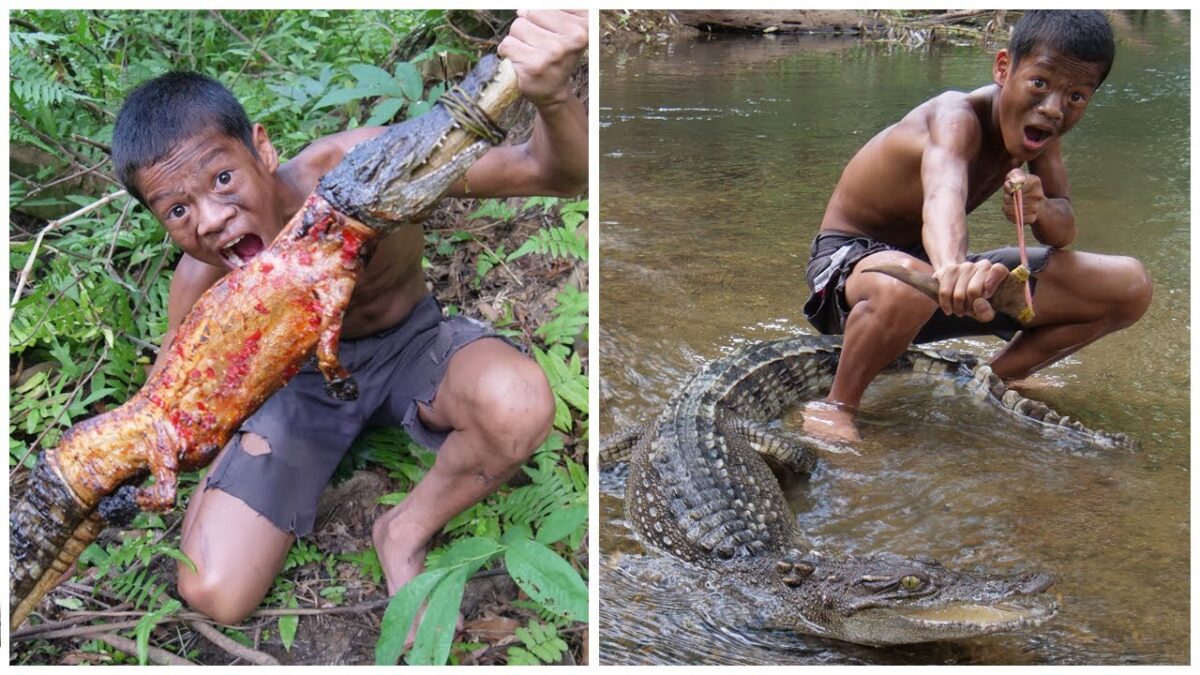 Primitive Technology – Eating Delicious – Find Food Meet Crocodile Cooking In Jungle #222